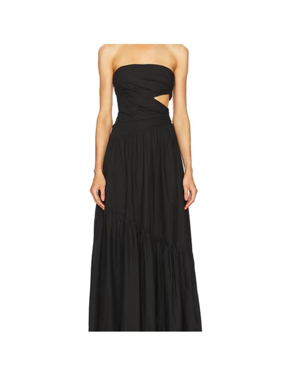 A.L.C. Strapless Black Maxi Dress with Cutout Waist